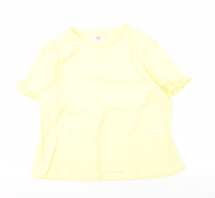 Hush Women's Yellow Cotton T-Shirt, Size S