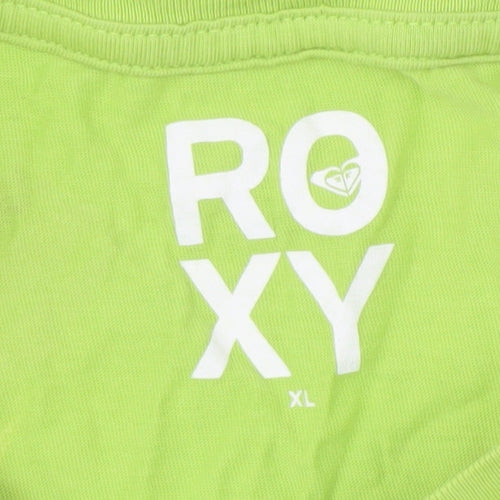 Roxy Women's Green XL Basic Cotton Crew Neck T-Shirt