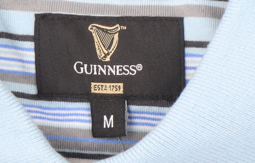 Guinness Men's Blue Striped Polo Shirt M