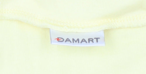 Damart Women's Yellow Cotton Scoop Neck T-Shirt - Size L