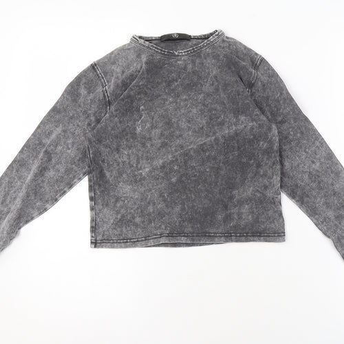 Missguided Women's Grey Long Sleeve Crew Neck Top Size 10