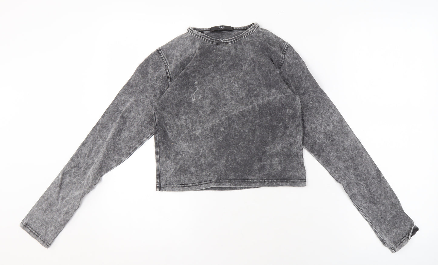 Missguided Women's Grey Long Sleeve Crew Neck Top Size 10