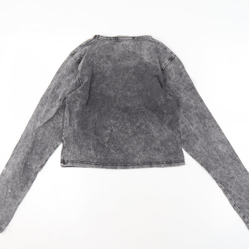 Missguided Women's Grey Long Sleeve Crew Neck Top Size 10