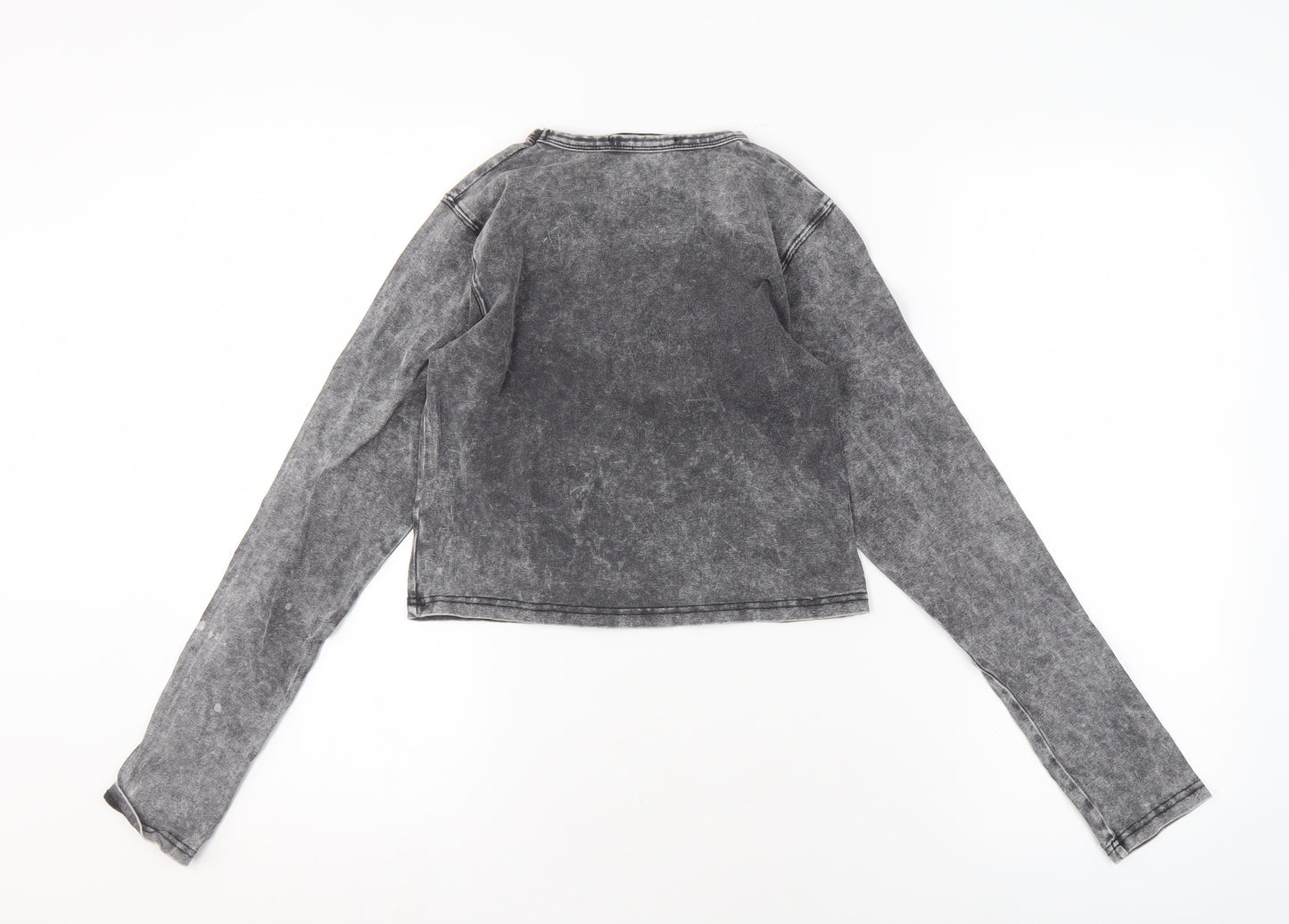 Missguided Women's Grey Long Sleeve Crew Neck Top Size 10
