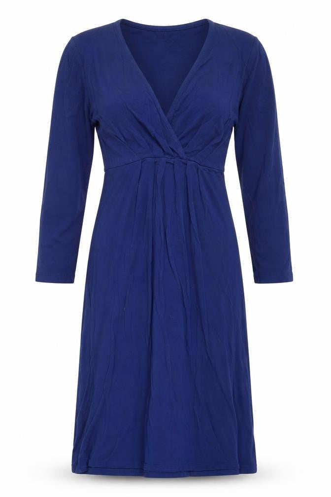 Front view of Boden Women's Blue Long Sleeve Midi Dress