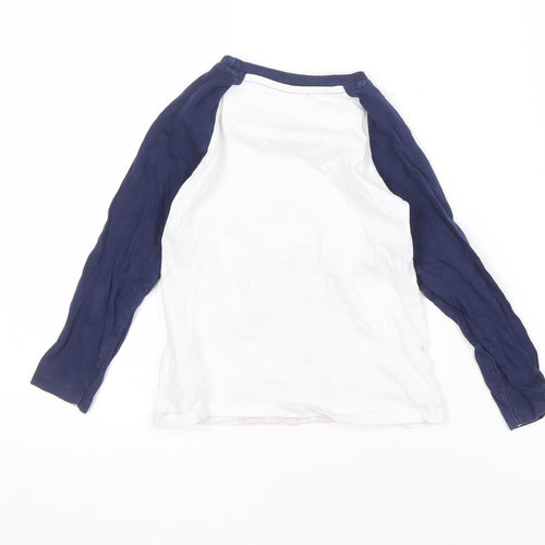 Minnie Mouse Girls White & Blue T-Shirt, Long Sleeve, 4 Years