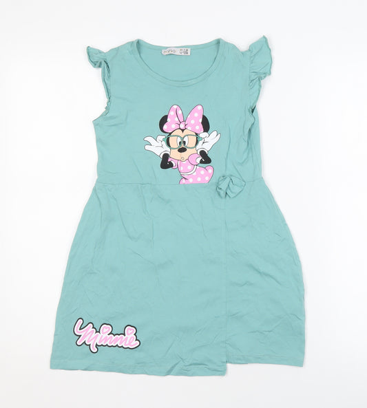 Isobel Kids Green Fit & Flare Dress Girls 7-8 Minnie Mouse