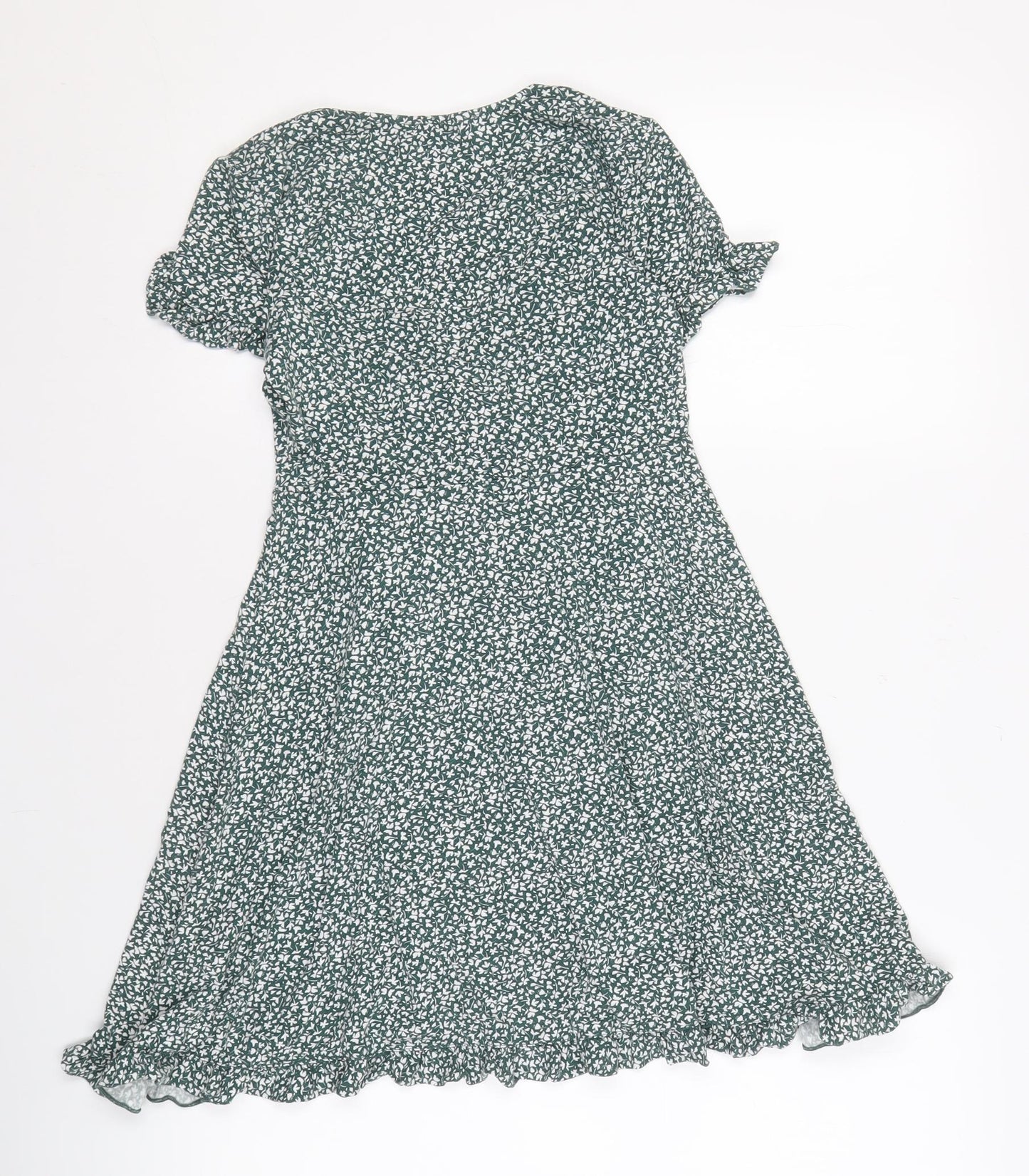 Pull&Bear Women's Green Floral Dress Size 10