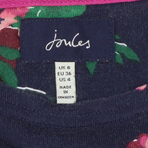 Joules Women’s Blue Floral T-Shirt Size 8
