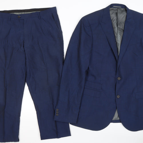 Next Men's Blue Long Suit 42L/34L 2 Piece Formal Elegant