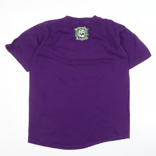 Super Men's Purple Graphic T-Shirt L Motorcycle Style