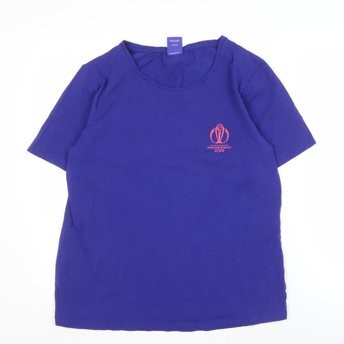 Women's Blue Cricket T-Shirt, Size 18, England Wales World Cup 2019