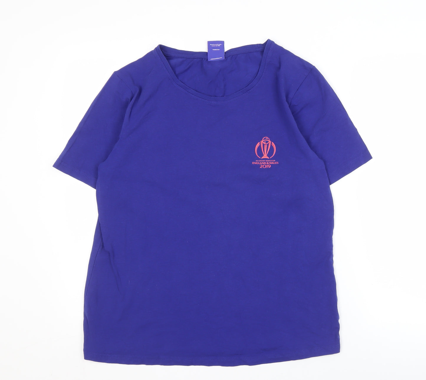 Women's Blue Cricket T-Shirt, Size 18, England Wales World Cup 2019