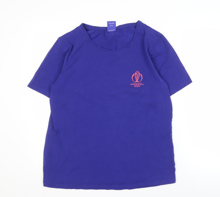 Women's Blue Cricket T-Shirt, Size 18, England Wales World Cup 2019