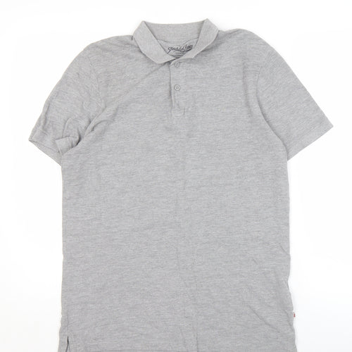 Jack & Jones Men's Grey Polo Shirt - Size L, Casual Style