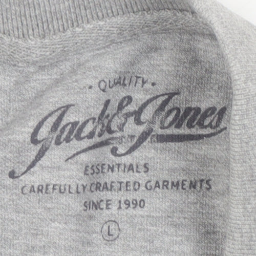 Jack & Jones Men's Grey Polo Shirt - Size L, Casual Style