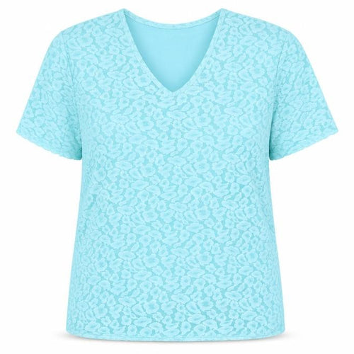 TIGI Women's Blue Lace V-Neck T-Shirt Size 14