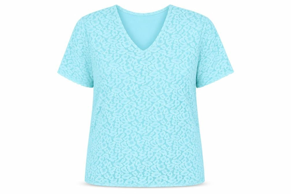 TIGI Women's Blue Lace V-Neck T-Shirt Size 14