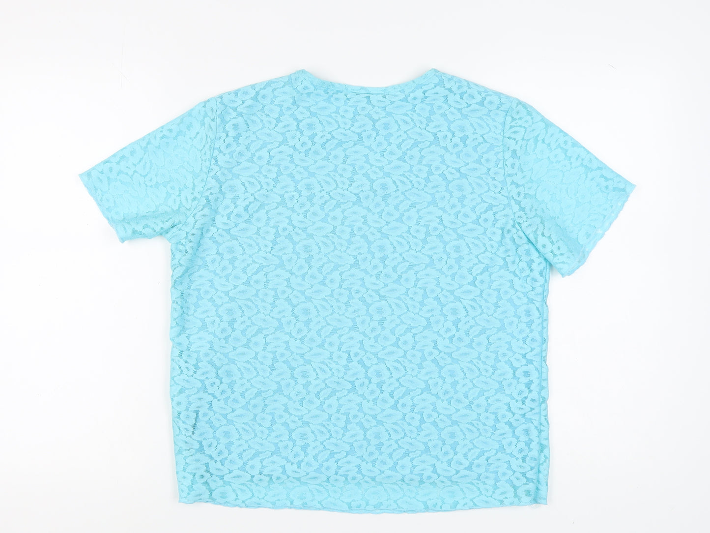 TIGI Women's Blue Lace V-Neck T-Shirt Size 14