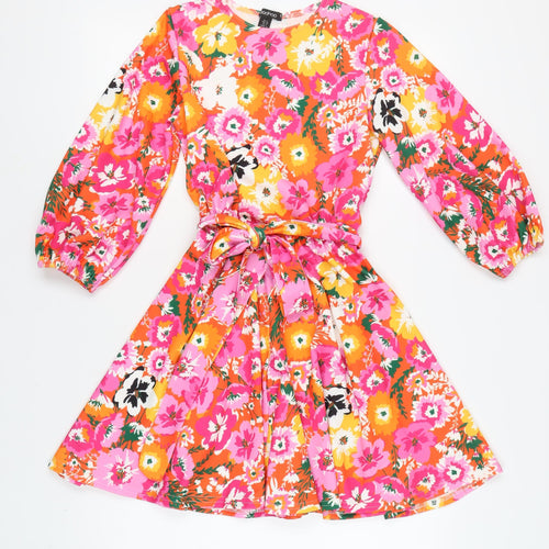 Boohoo Women’s Floral A-Line Dress, Size 8, Multicoloured