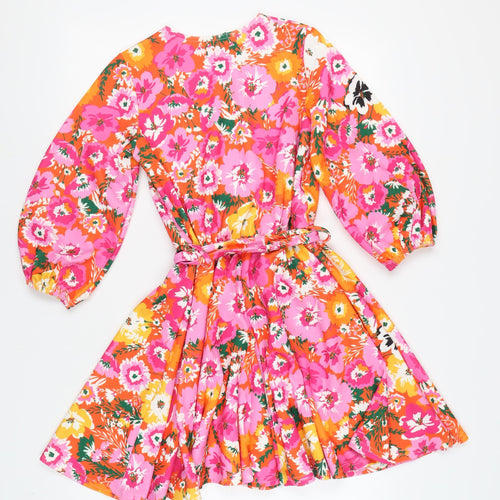 Boohoo Women’s Floral A-Line Dress, Size 8, Multicoloured