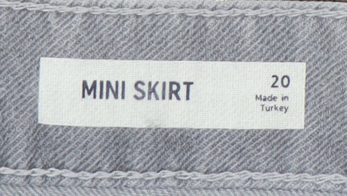 Marks and Spencer Women's Gold Mini Denim Skirt, Size 20