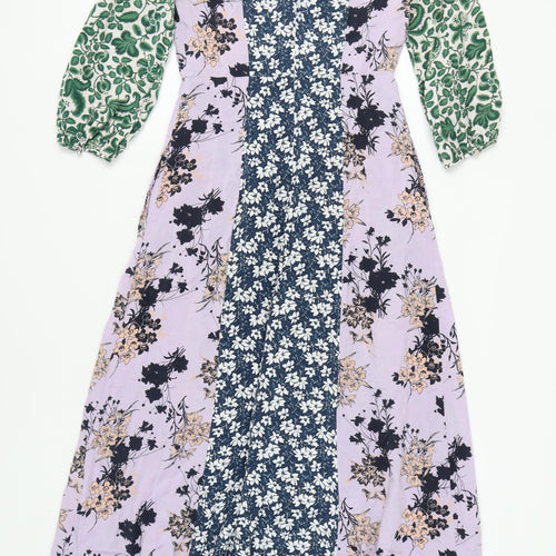 MAX&Co. Women's Multicoloured 3/4 Sleeve Dress Size 10