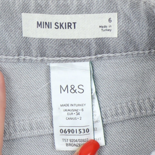 Marks & Spencer Women’s Silver Mini Skirt, Size 6