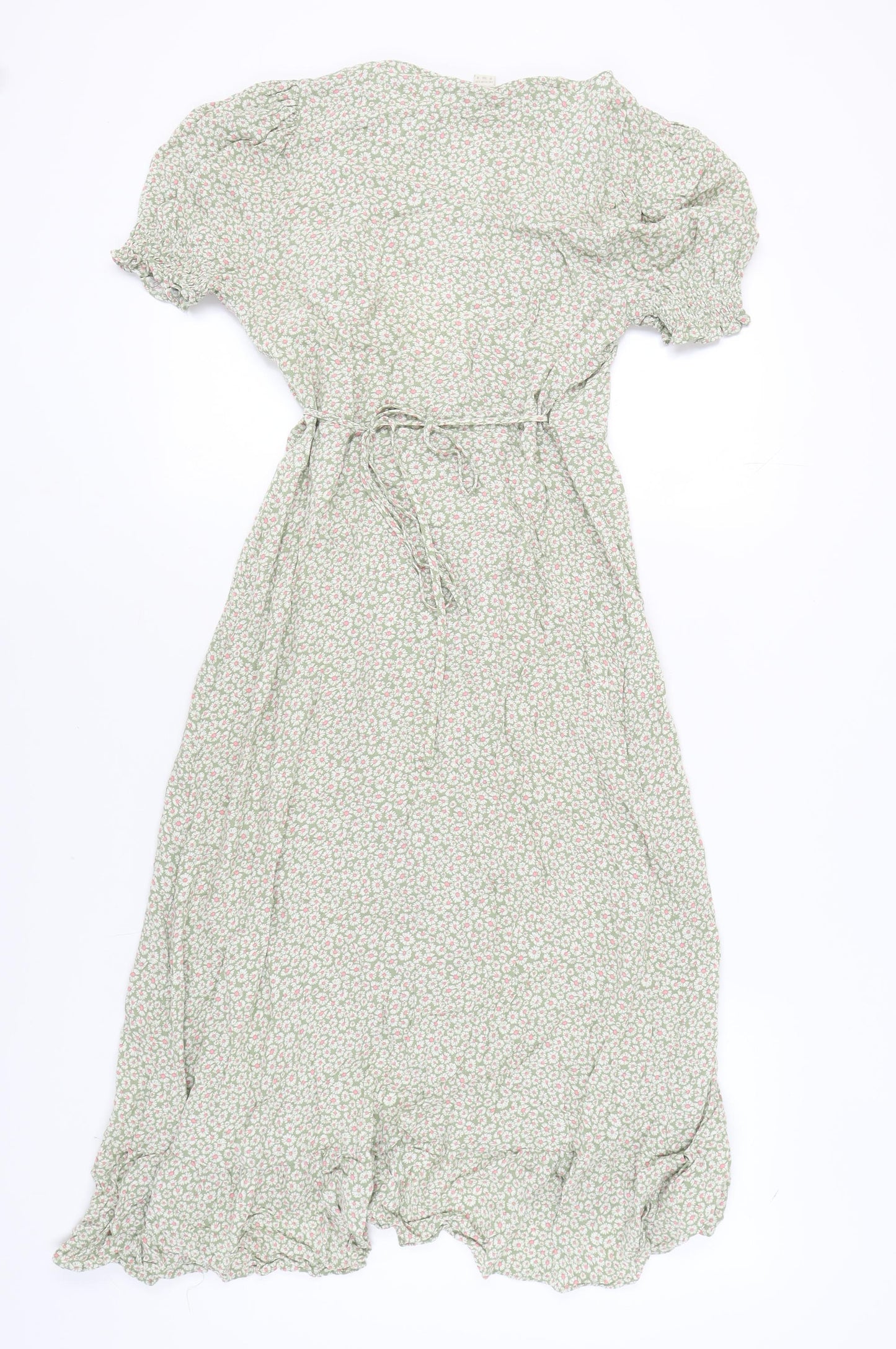 Monsoon Women's Green Floral Wrap Dress Size 8