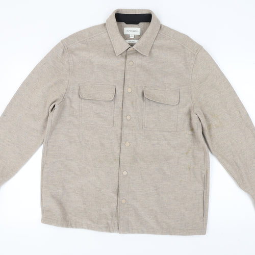 Marks and Spencer Men's Beige Jacket - M, Mid-Length, Casual