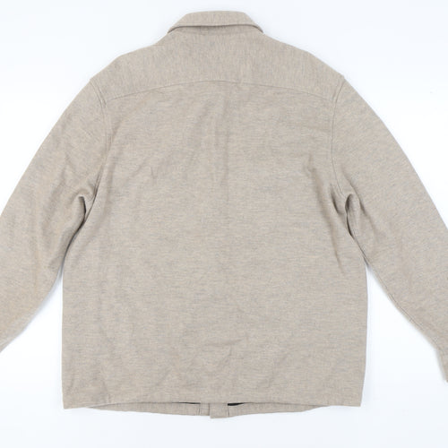 Marks and Spencer Men's Beige Jacket - M, Mid-Length, Casual