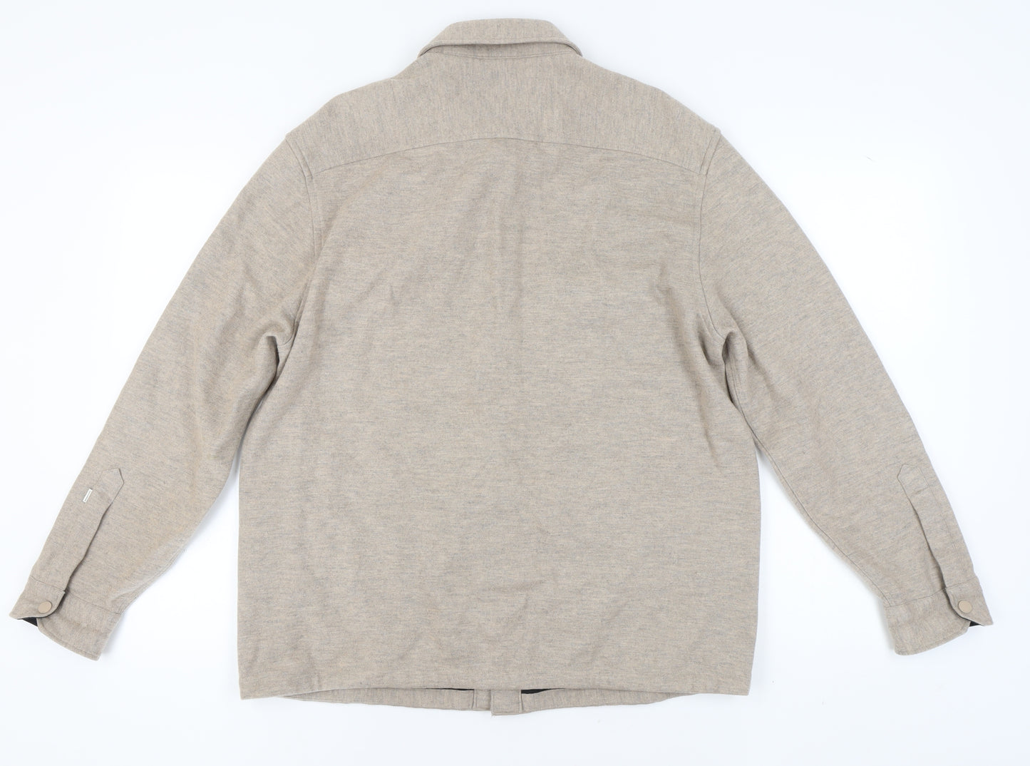 Marks and Spencer Men's Beige Jacket - M, Mid-Length, Casual