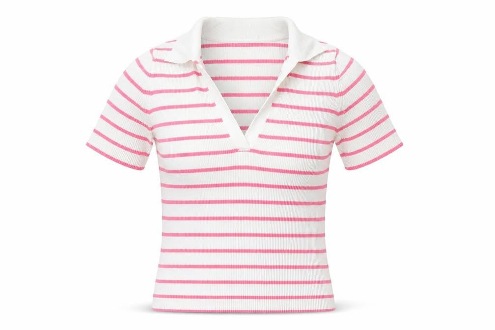 Front view of Marks & Spencer Women's Multicoloured Striped Polo -, size S