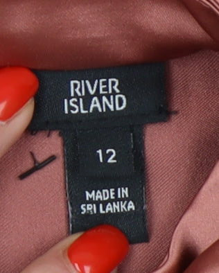 River Island Pink Long Sleeve Women's Dress Size 12