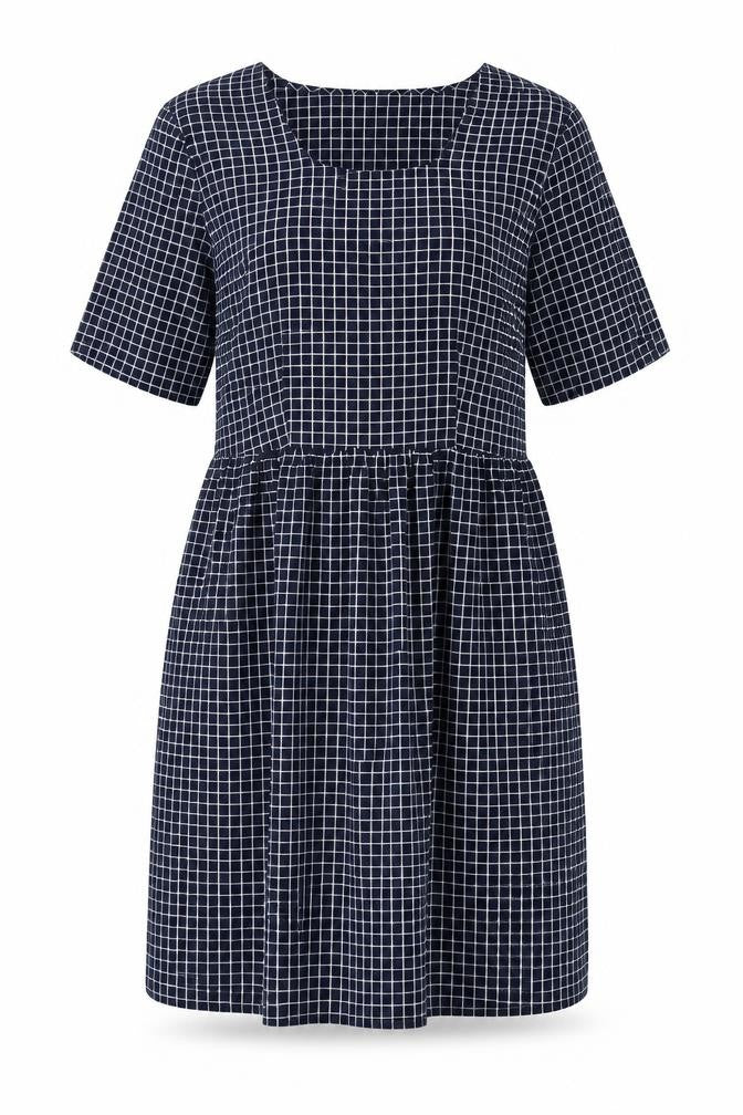 Front view of Vero Moda Women's Black Check Shift Dress M