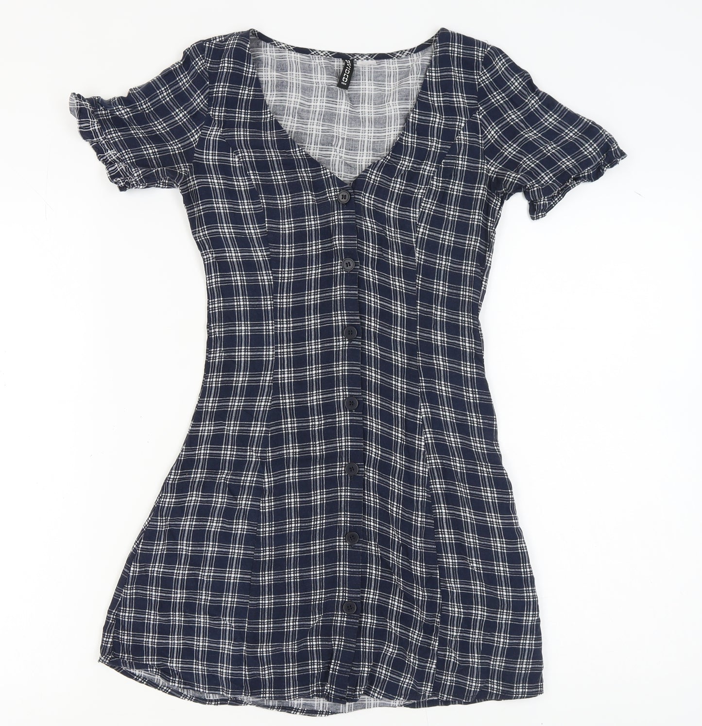H&M Women's Grey Plaid Shirt Dress Size 4