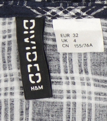 H&M Women's Grey Plaid Shirt Dress Size 4