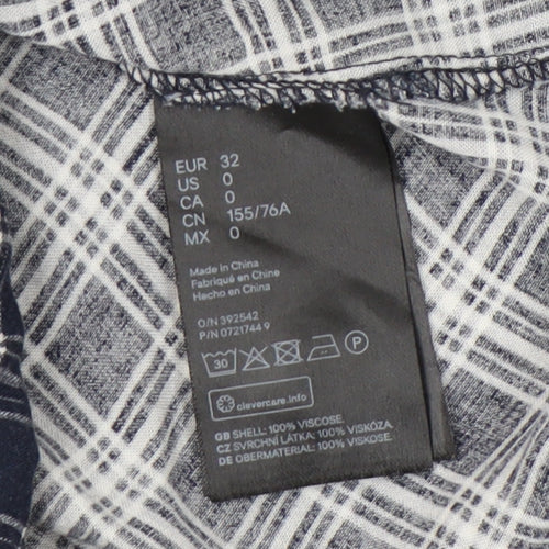 H&M Women's Grey Plaid Shirt Dress Size 4