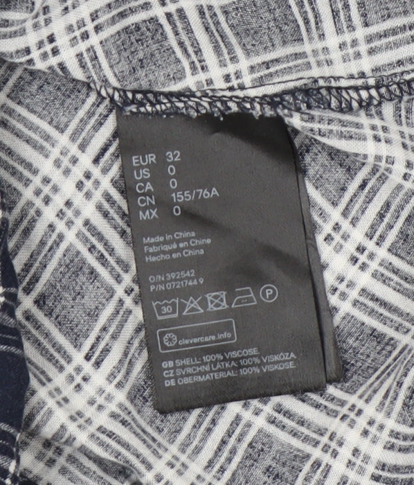 H&M Women's Grey Plaid Shirt Dress Size 4