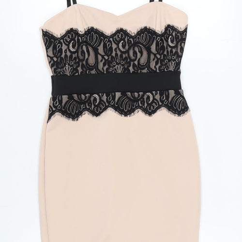 With Love Jessica Women Beige Bodycon Dress Size 10
