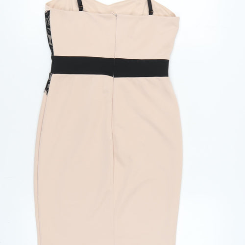 With Love Jessica Women Beige Bodycon Dress Size 10