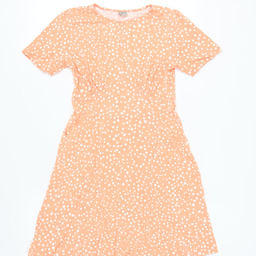 ASOS Women's Orange Polka Dot Dress Size 12