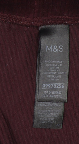 Marks and Spencer Purple Women's Corduroy Leggings Size 12