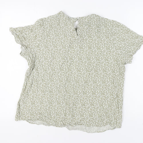 Marks and Spencer Women's Green Floral Blouse Size 14