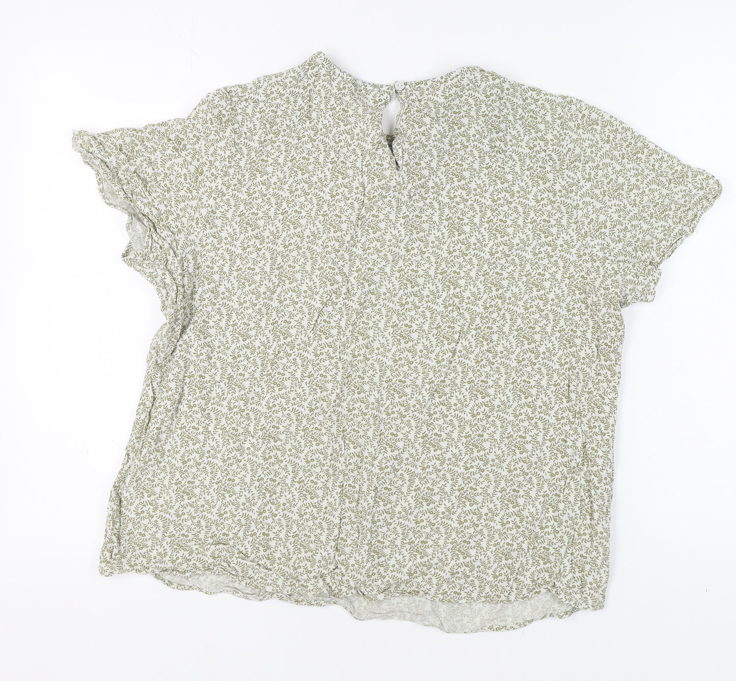 Marks and Spencer Women's Green Floral Blouse Size 14
