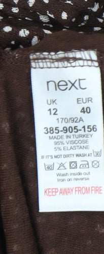Next Women's Brown Wrap Dress Size 12 with Button Accents