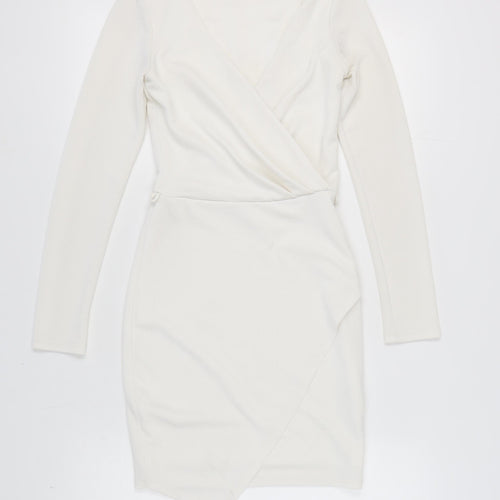 Miss Selfridge Women's White Wrap Dress Size 4