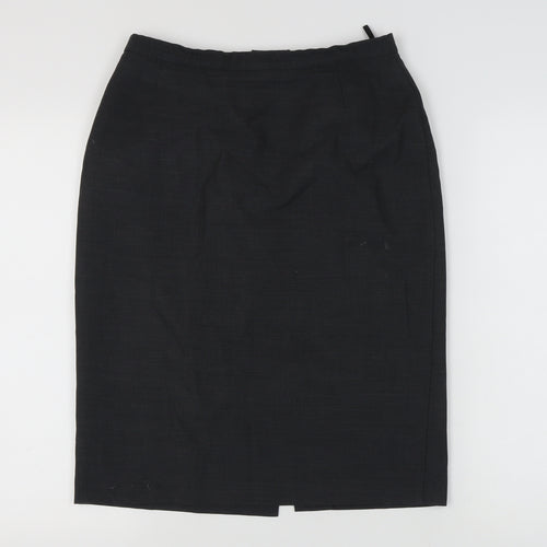 Marks and Spencer Women's Grey Wool Pencil Skirt Size 12