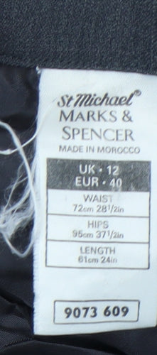 Marks and Spencer Women's Grey Wool Pencil Skirt Size 12