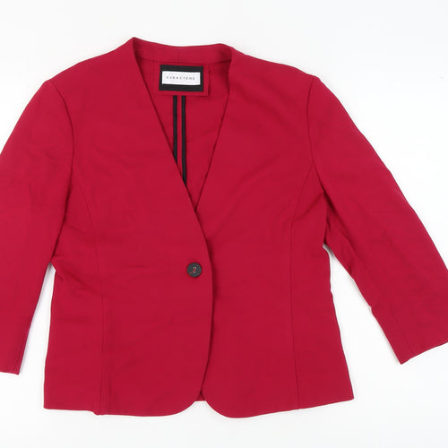 Caractère Red Women's Blazer, Size 16, One-Button, Formal